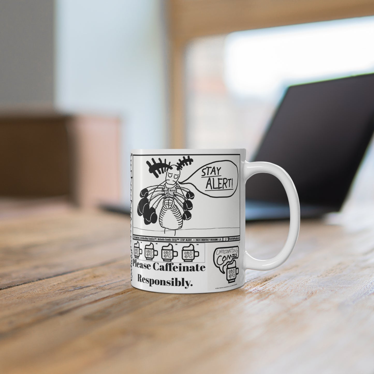 Antonio Comic Strip™: Are You Aware? X Antonio Comic Strip™: STAY ALERT! Mug 11oz