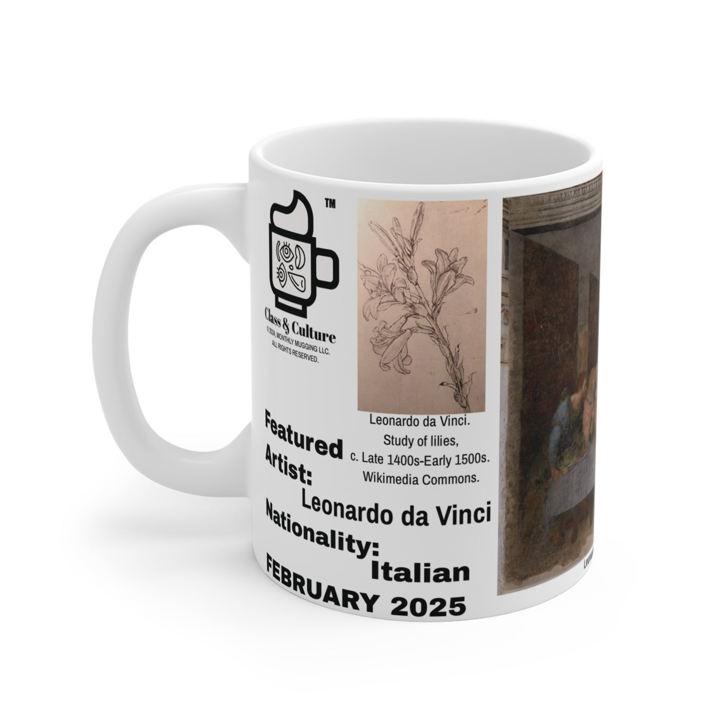 February 2025 Leonardo da Vinci Featured Artist Mug 11oz
