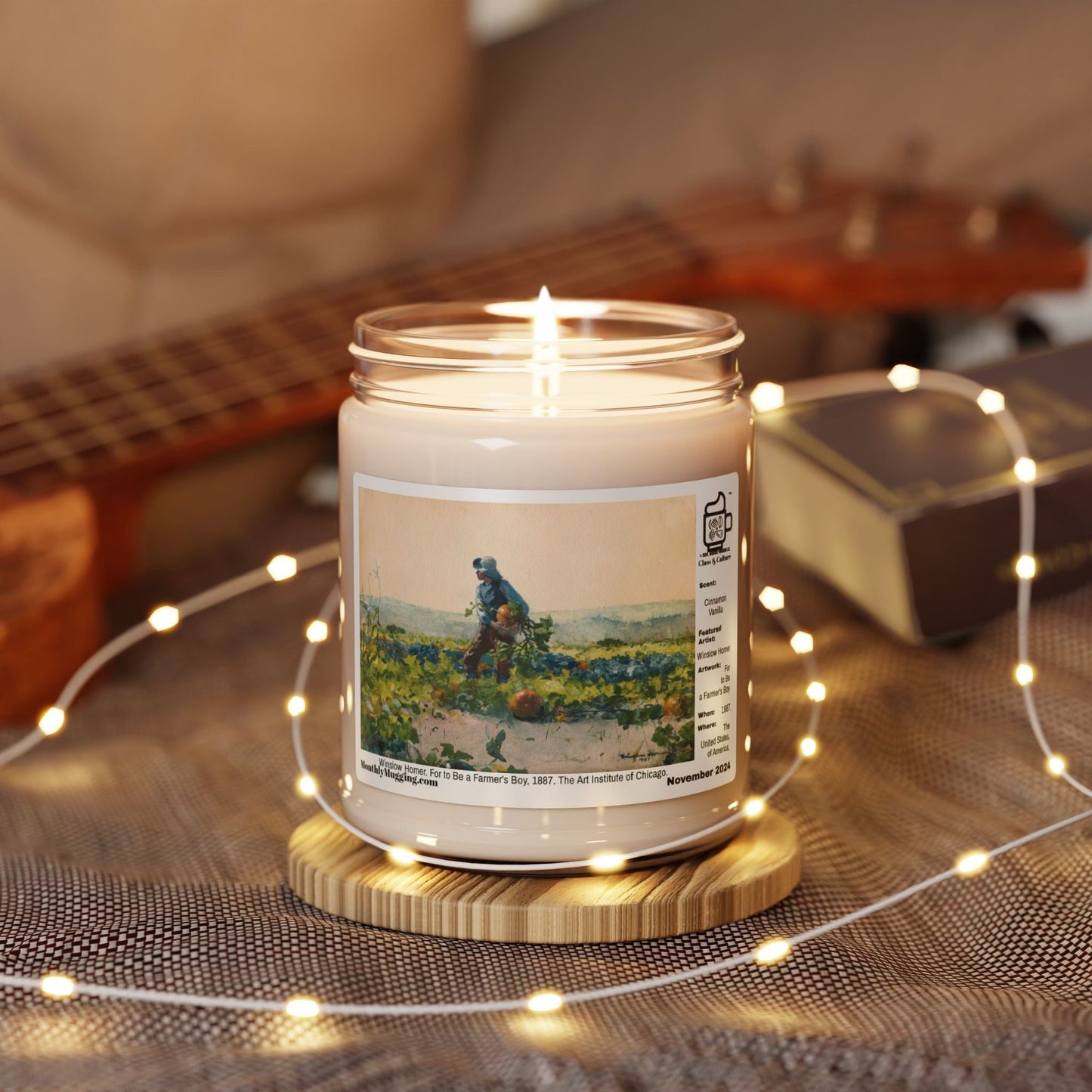 November 2024 Scented Soy Candle Featuring Work by Winslow Homer, Cinnamon Vanilla