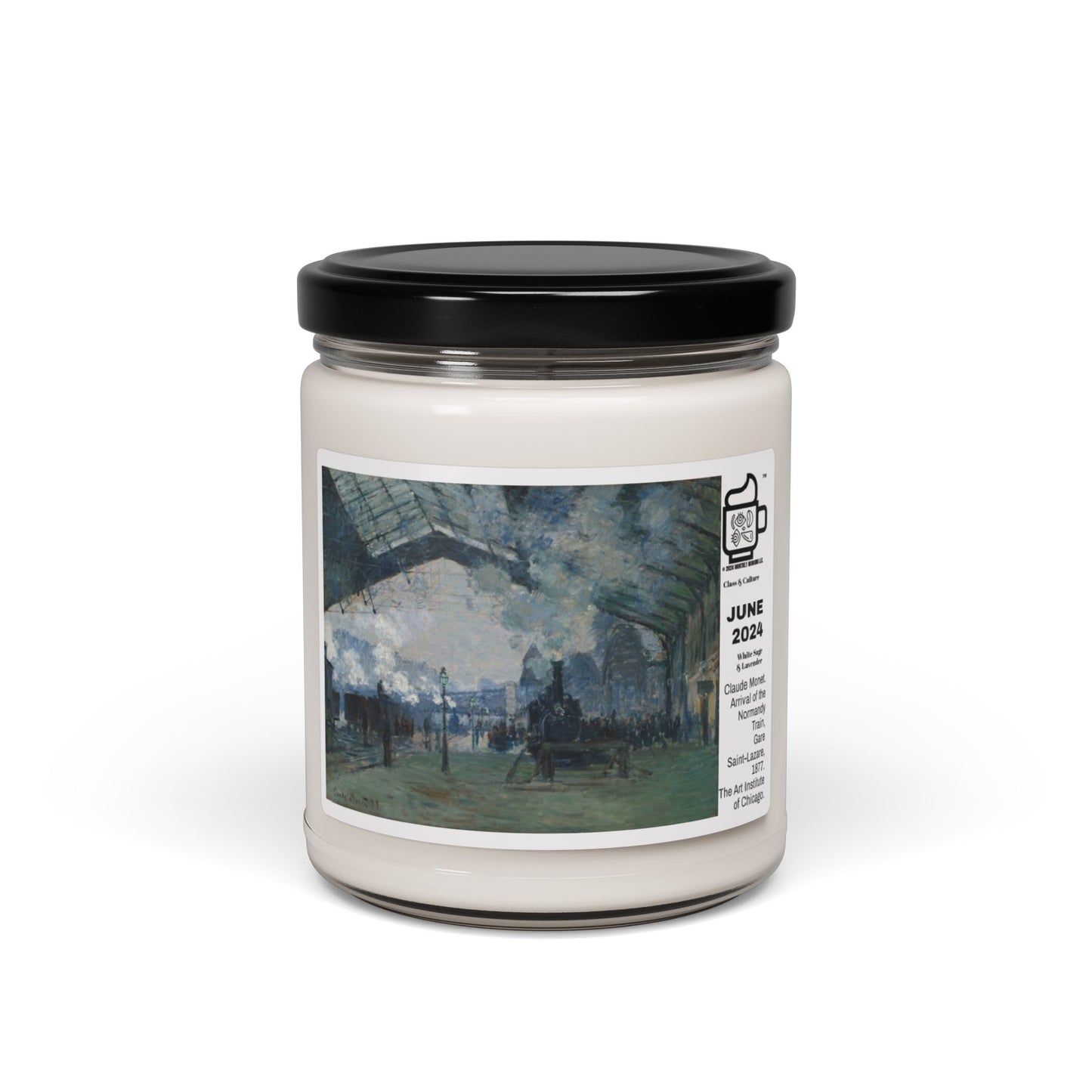 JUNE 2024 Claude Monet, White Sage & Lavender Scented Soy Candle, 9oz